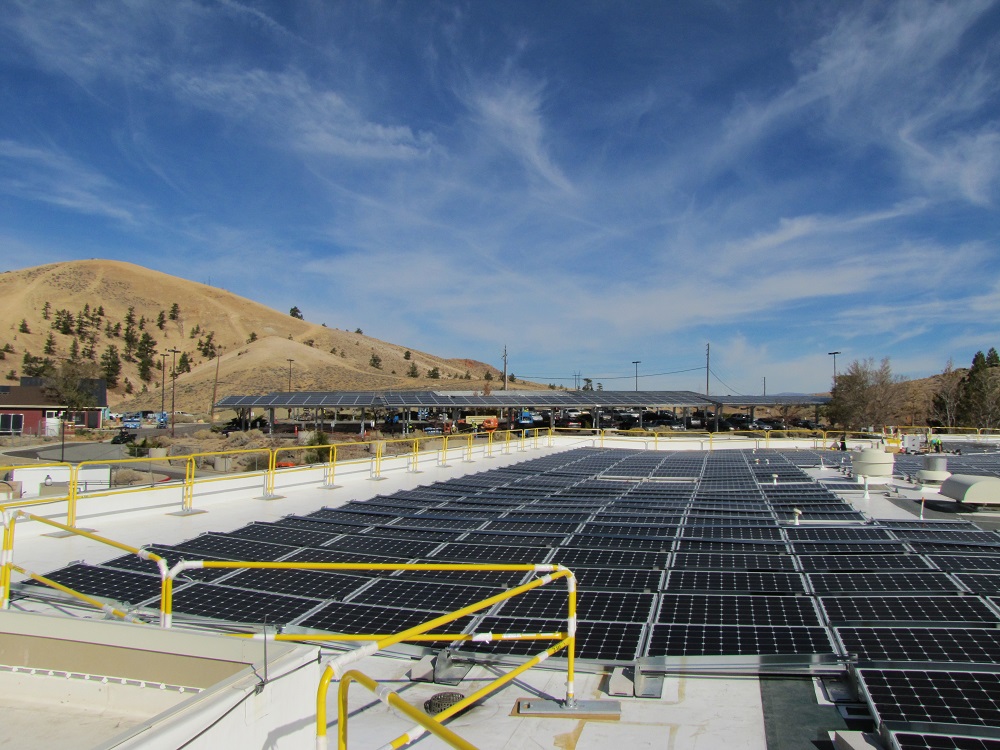 New Array of Solar Panels at Desert Research Institute's Reno Campus